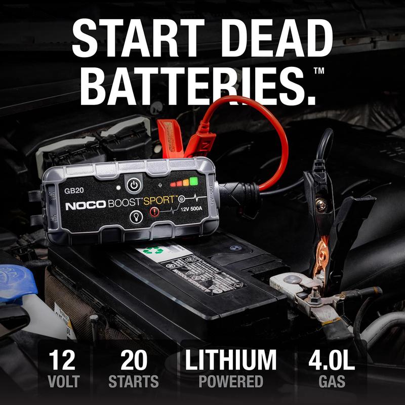 Jump Starter NOCO Boost Sport GB20 500A 12V de lítio preto